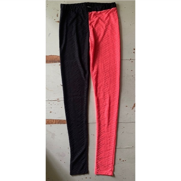 easel : bicolored sheer textured leggings - Picture 2 of 9